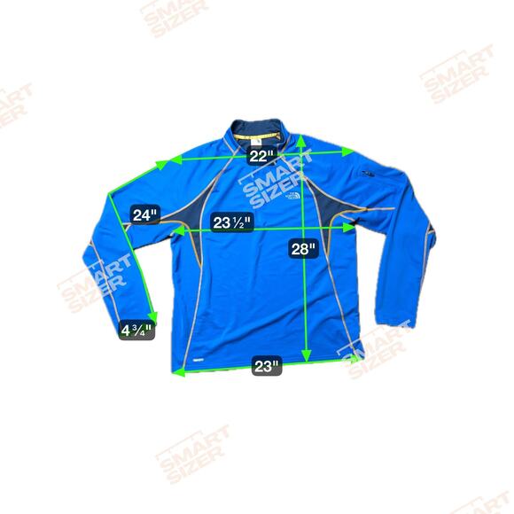 The North Face Pullover Mens XL Blue VaporWick Quarter Zip Long Sleeve Athletic - Picture 4 of 11
